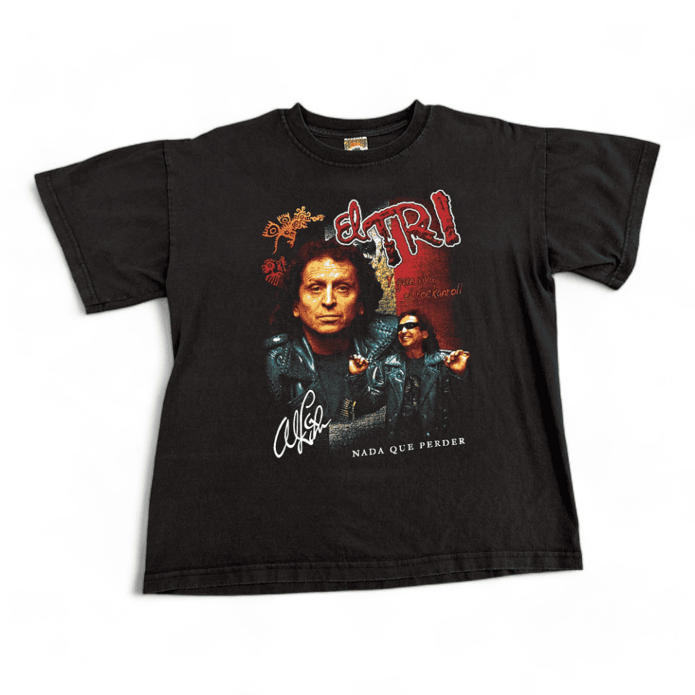 El Tri Shirt Adult MEDIUM Black Mexico Band Tee Y2K Alex Lora Nada Que Perder